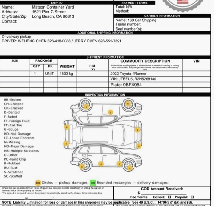 What is bill of lading? why is so important? 168Carshipping explain